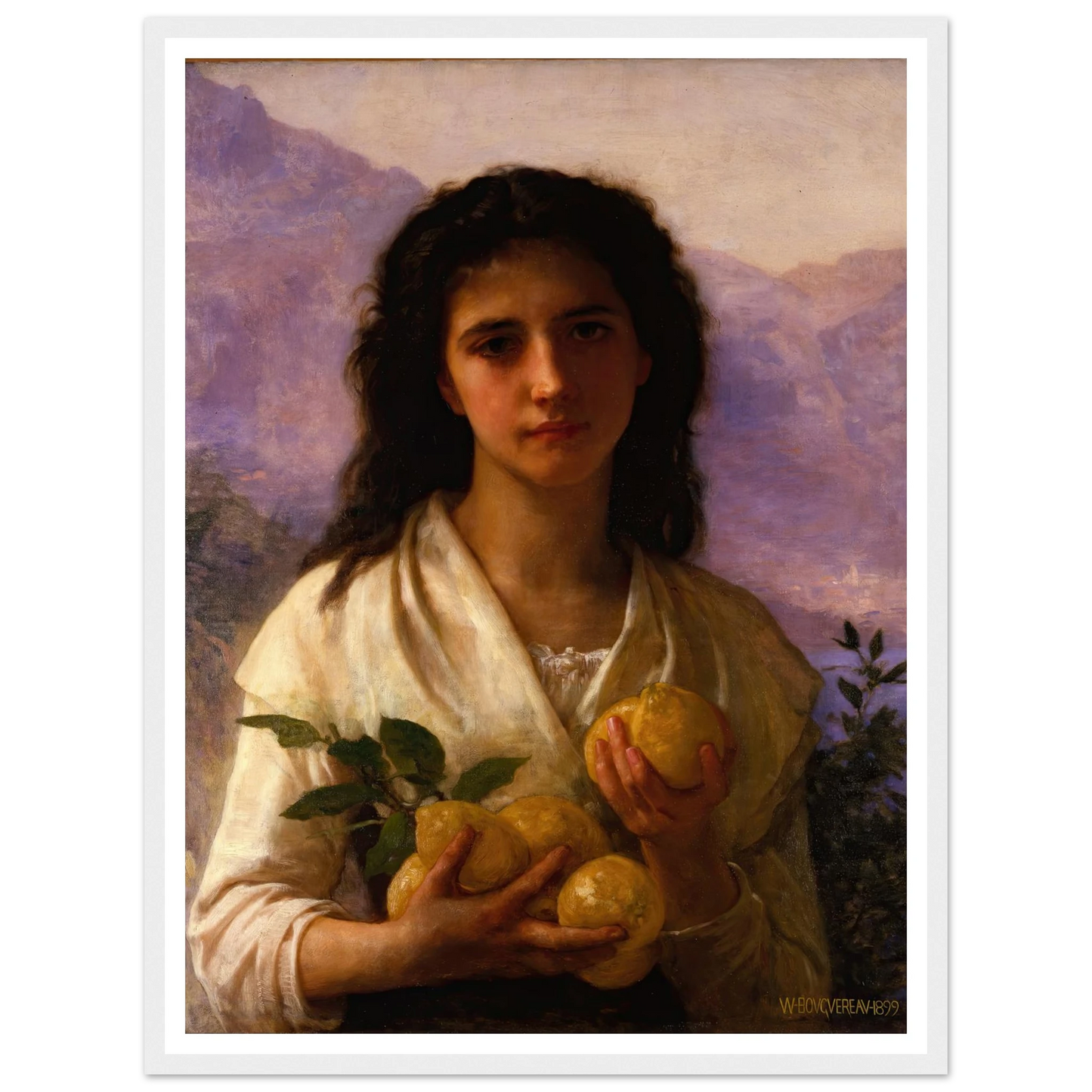 Girl Holding Lemons (1899) Art Print | William Bouguereau-Quipham Collections