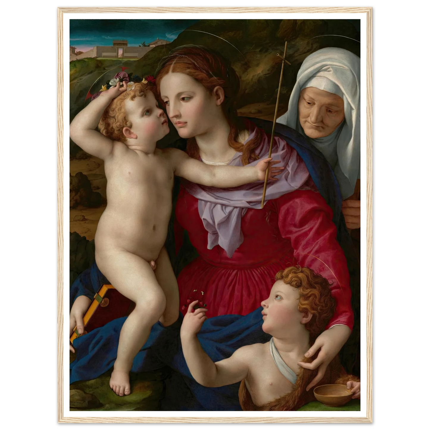 Virgin and Child with Saint Elizabeth and Saint John the Baptist (1540–1545) Art Print | Agnolo Bronzino-Quipham Collections
