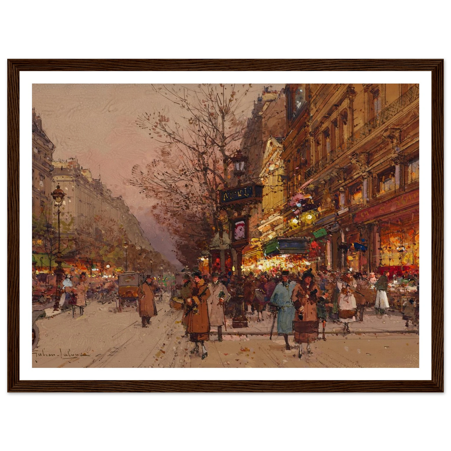 Les Grands Boulevards près du théâtre des variétés Art Print | Eugene Galien Laloue-Quipham Collections