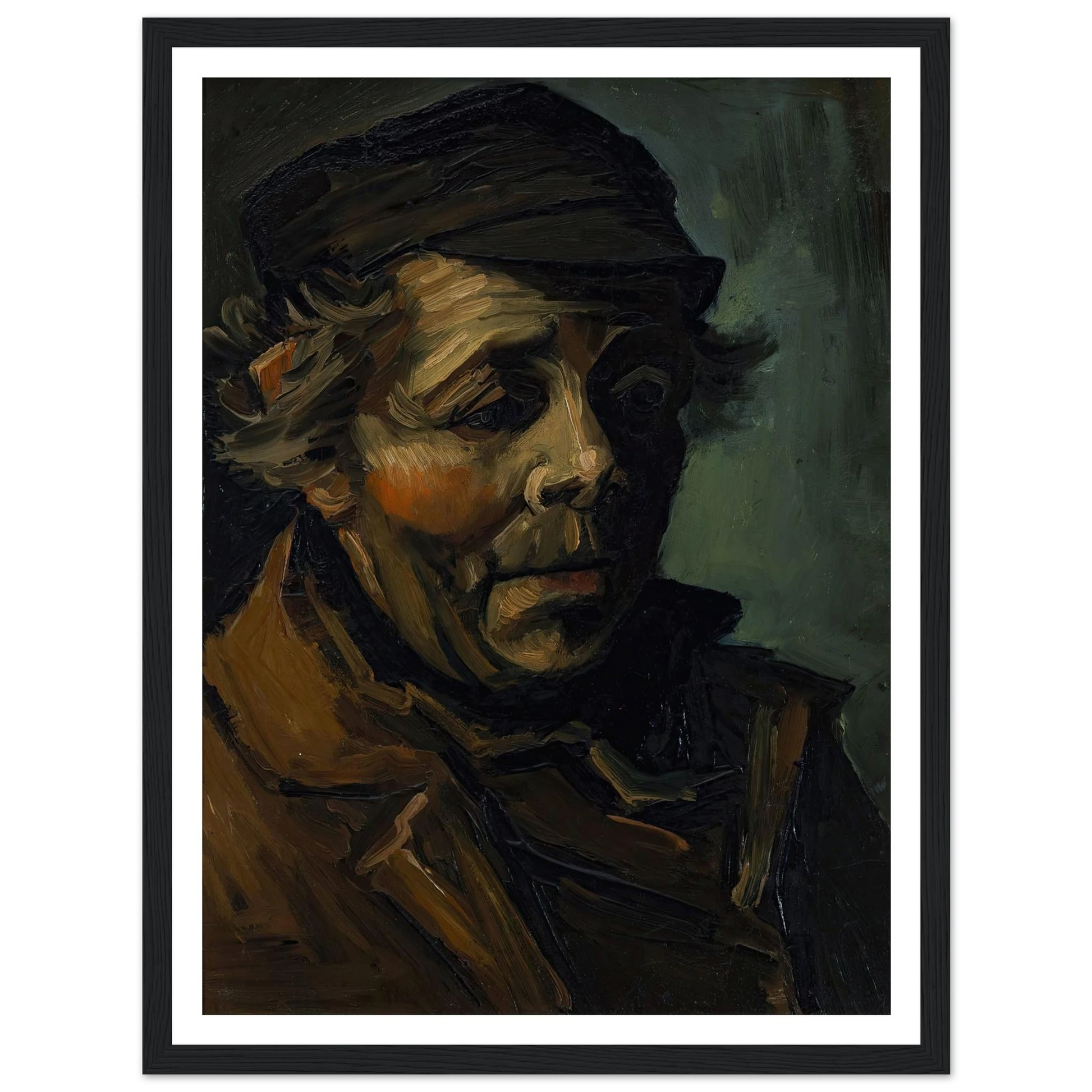 Head Of A Peasant (1884) Art Print | Vincent van Gogh-Quipham Collections