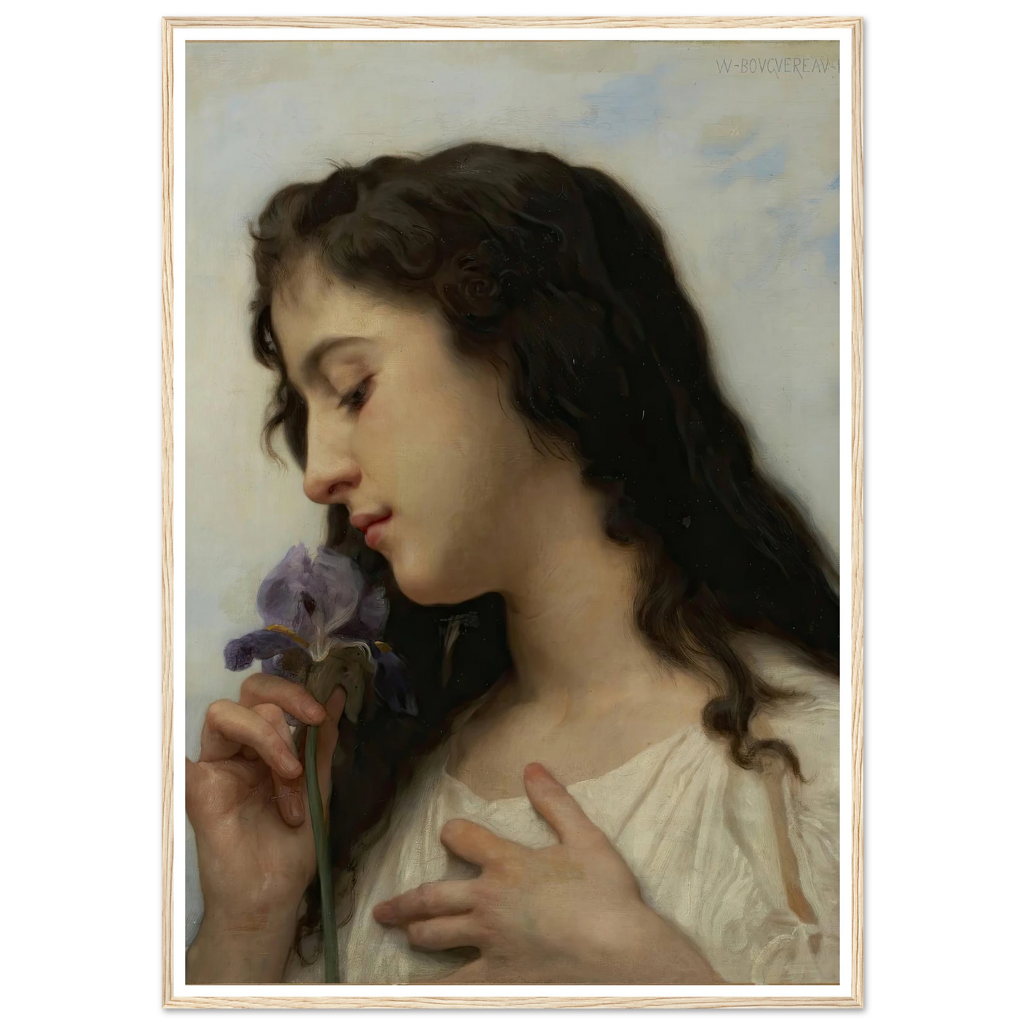Woman with Iris (1895) Art Print | William Bouguereau-Quipham Collections