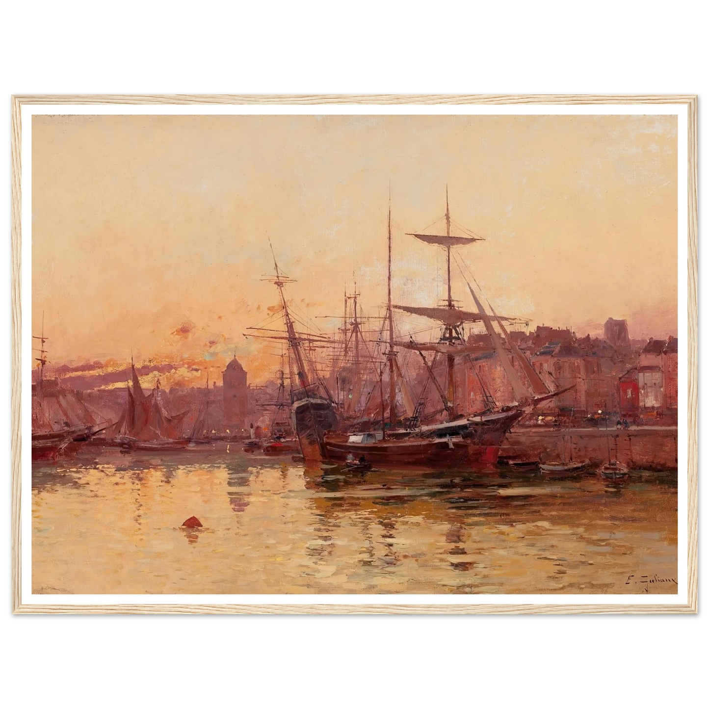 Voiliers à quai en Normandie Art Print | Eugene Galien Laloue-Quipham Collections