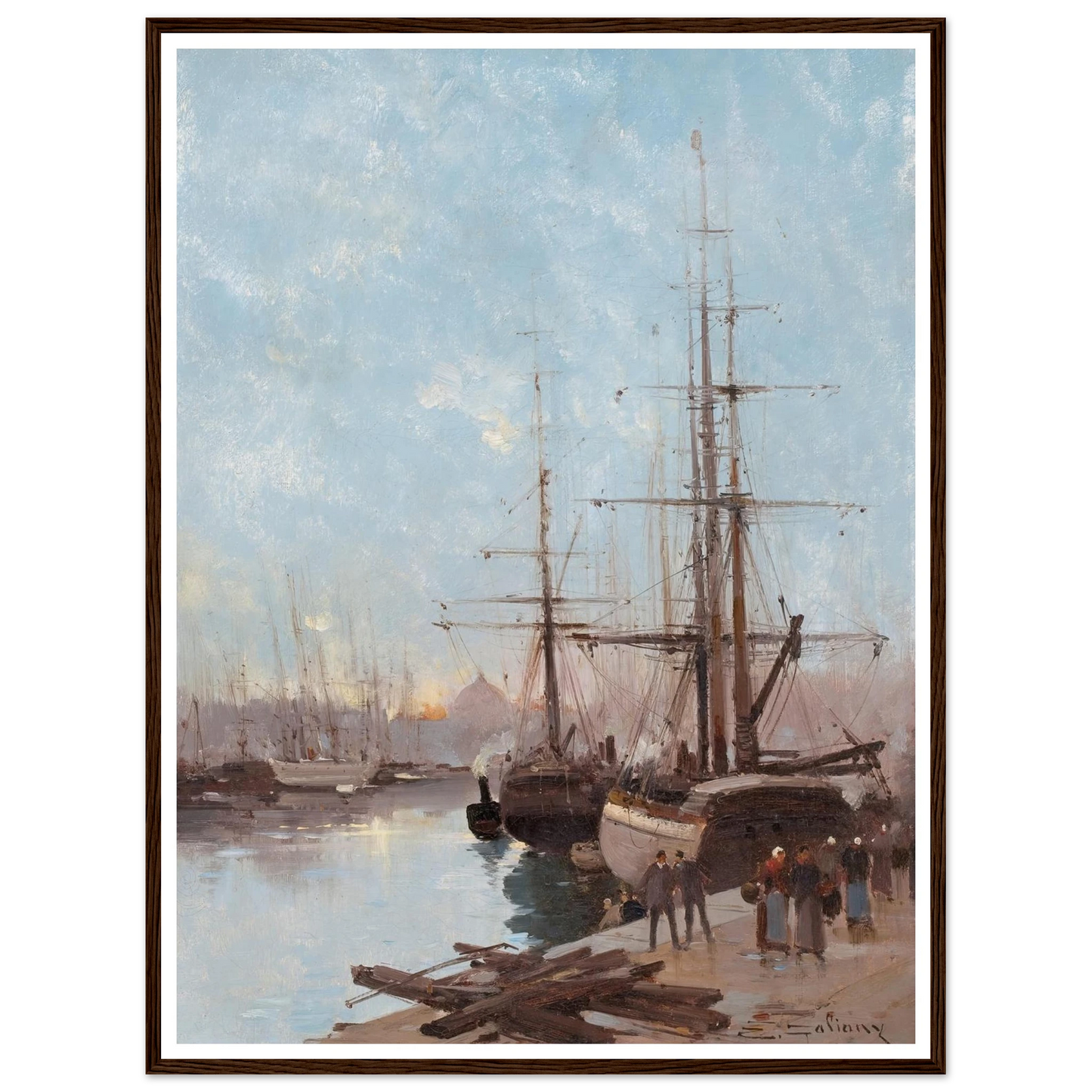Harbor Scene Art Print | Eugene Galien Laloue-Quipham Collections