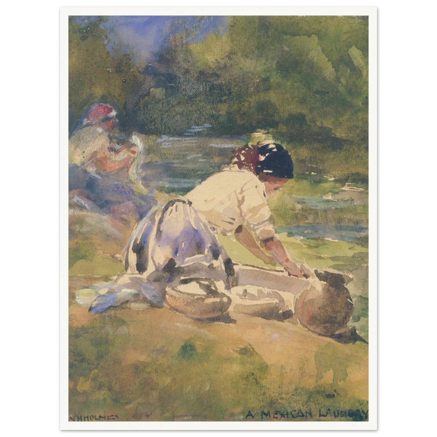 A Mexican Laundry (1895) Art Print | William Henry Holmes-Quipham Collections