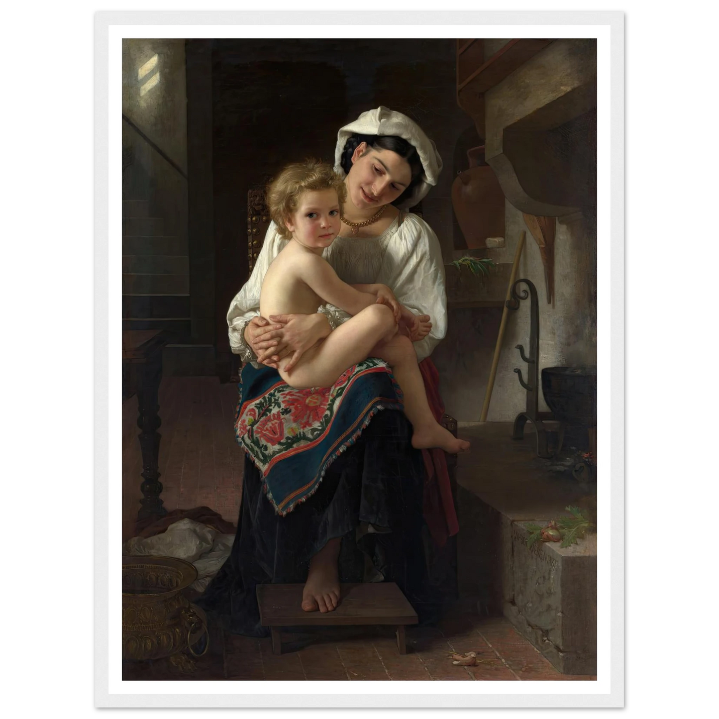 Young Mother Gazing at Her Child (1871) Art Print | William Bouguereau-Quipham Collections