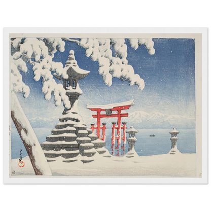 Itsukushima no yuki (Snow at Itsukushima) (1932) Art Print | Kawase Hasui-Quipham Collections