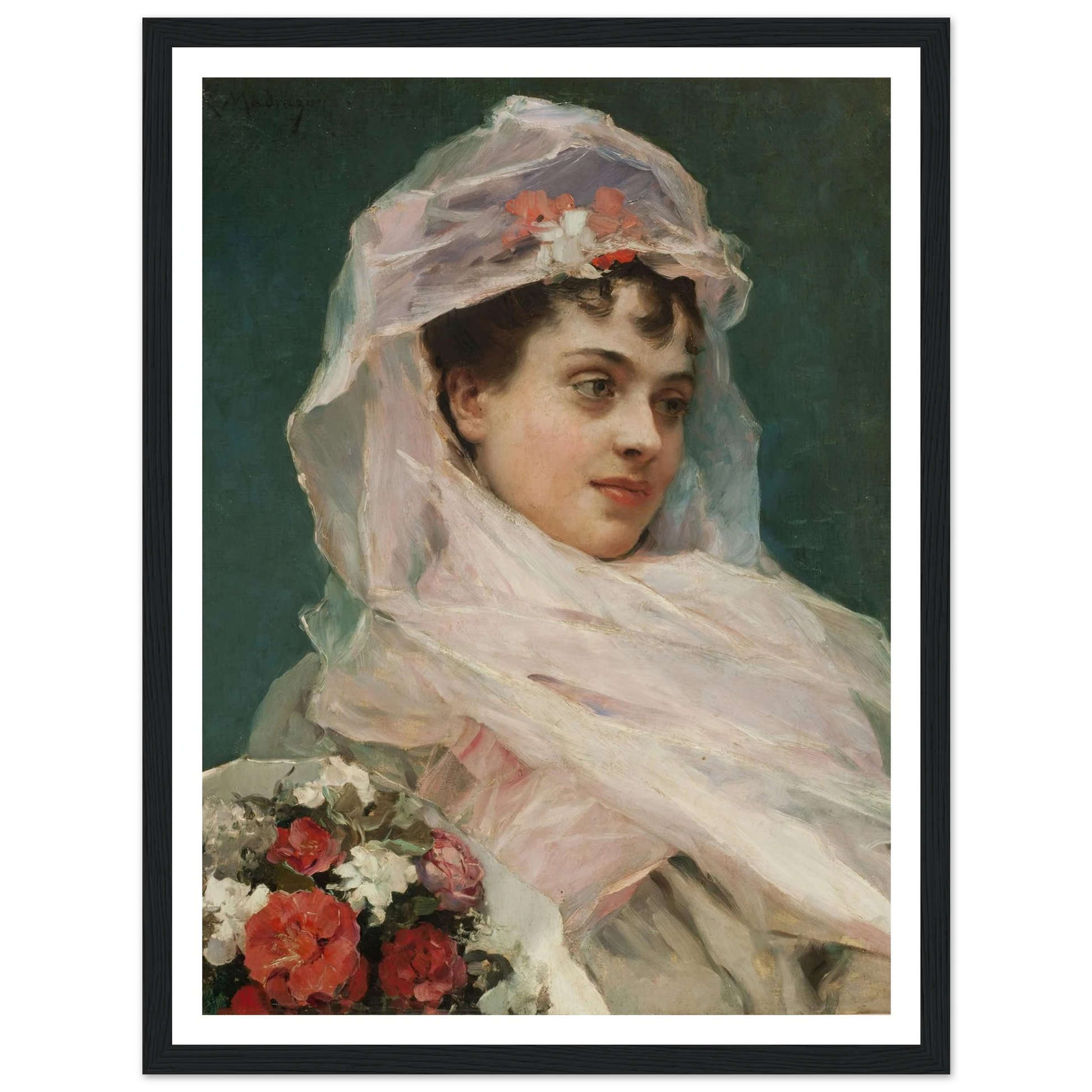 Aline Masson con tocado de gasa. (1880) Art Print | Raimundo de Madrazo y Garreta-Quipham Collections