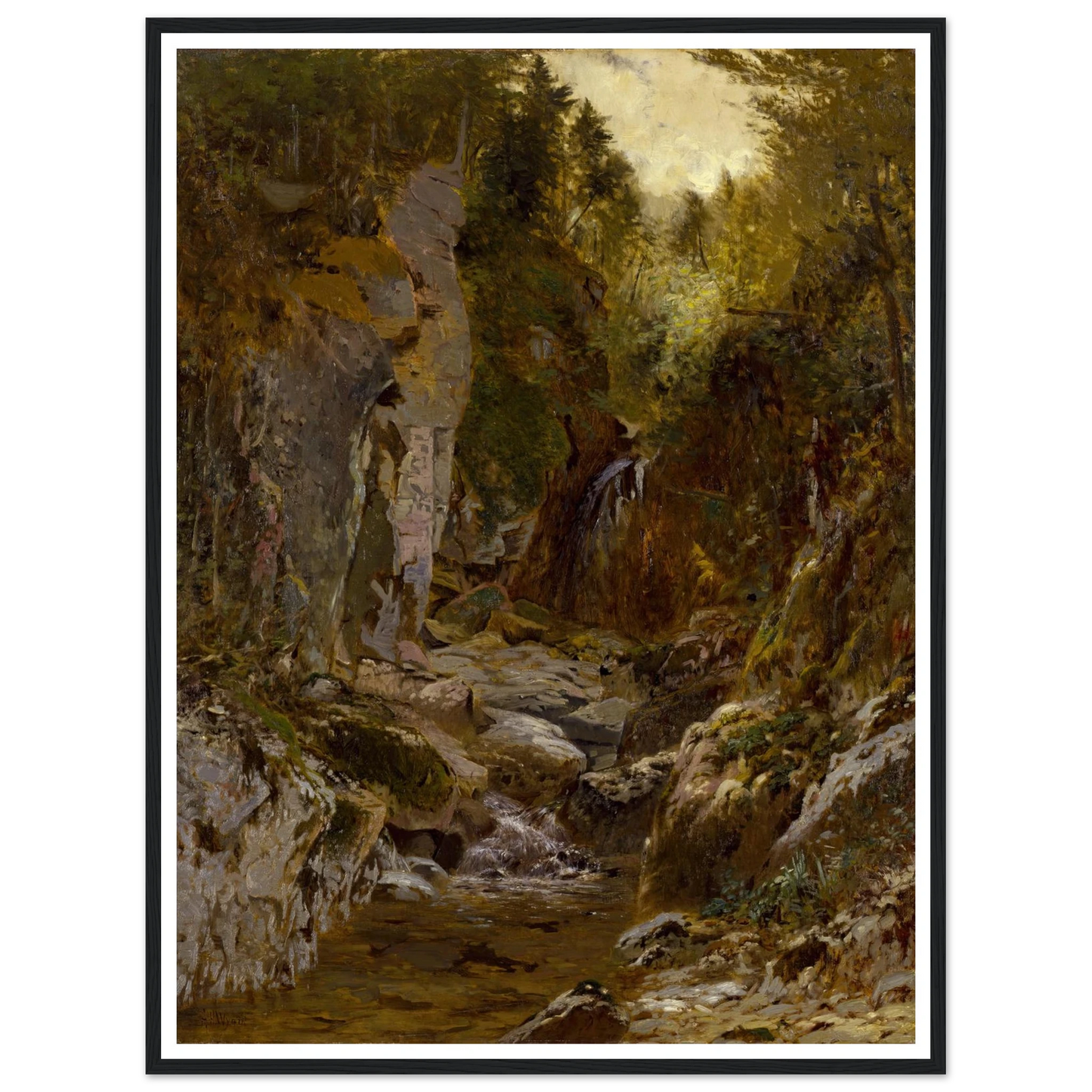The Flume, Opalescent River, Adirondacks (ca. 1875) Art Print | Alexander Helwig Wyant-Quipham Collections