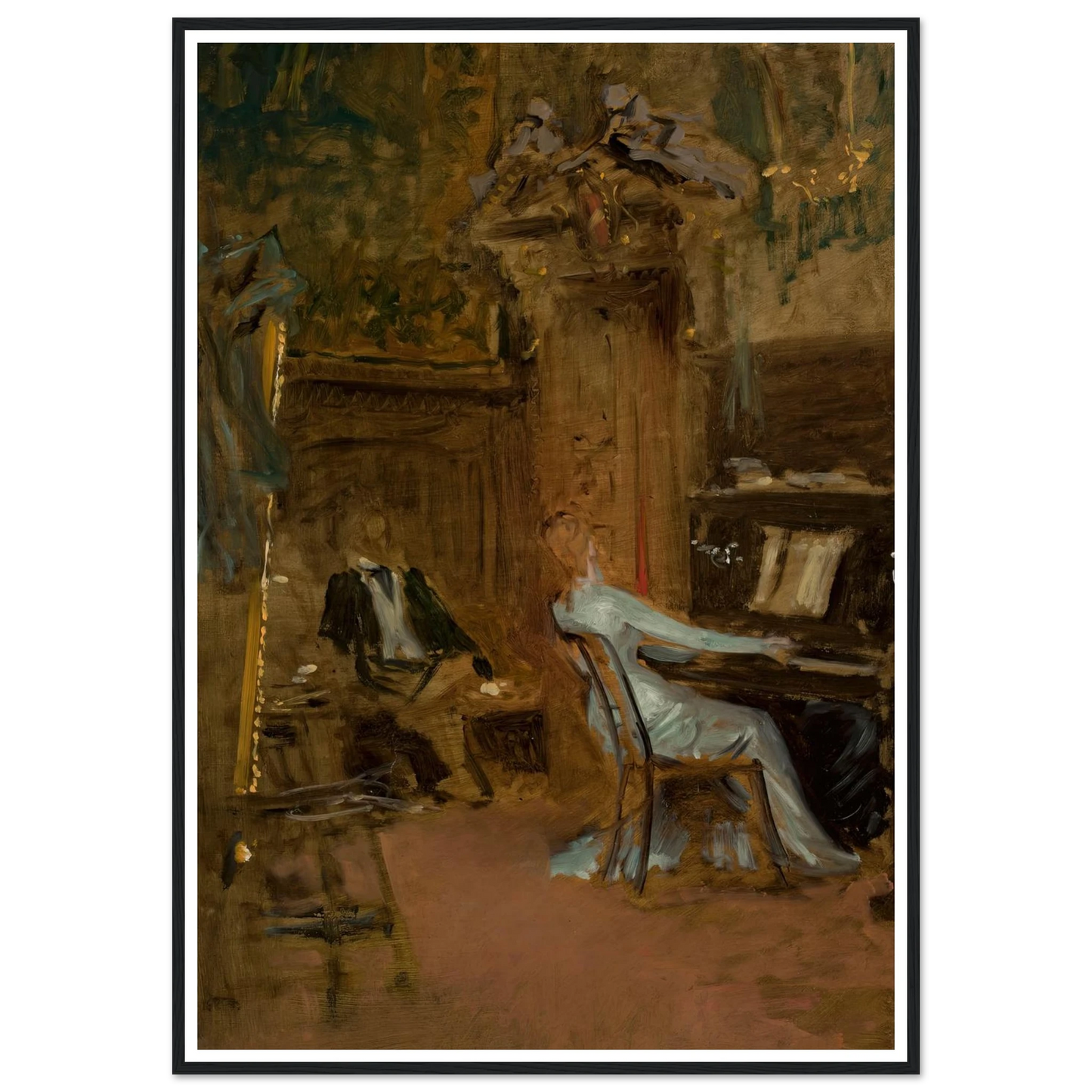 Concert in the living-room, sketch Art Print | Wladyslaw Czachorski-Quipham Collections