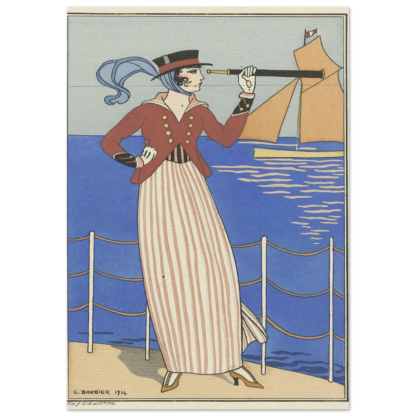 Costume de Yacht (1914) Art Print | George Barbier-Quipham Collections