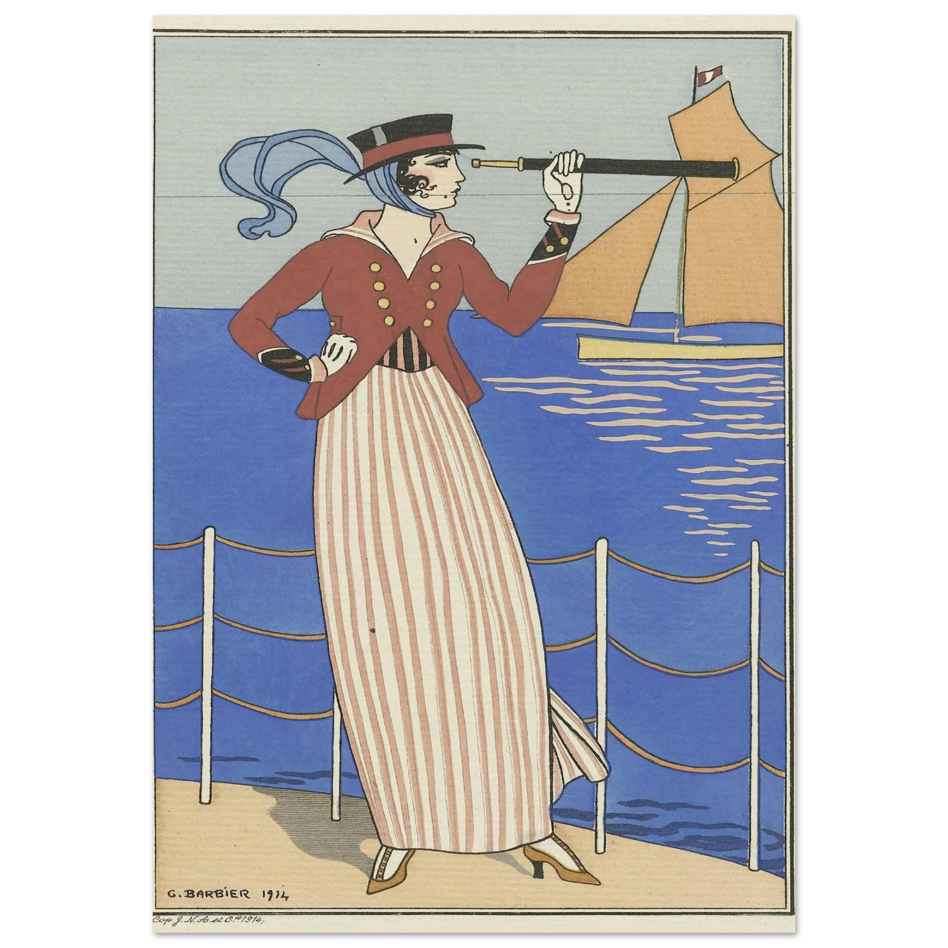 Costume de Yacht (1914) Art Print | George Barbier-Quipham Collections