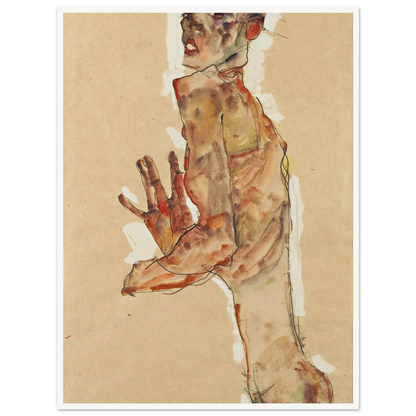 Self-Portrait with Splayed Fingers (1911) Art Print | Egon Schiele-Quipham Collections