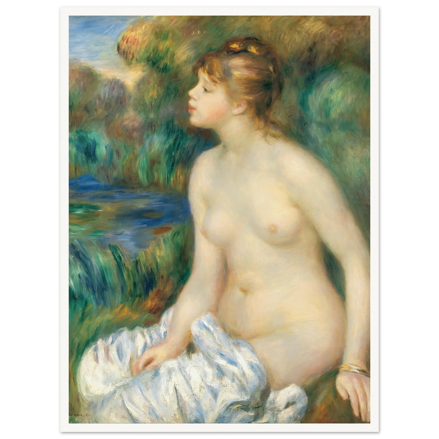 Bather (1891) Art Print | Pierre Auguste Renoir-Quipham Collections