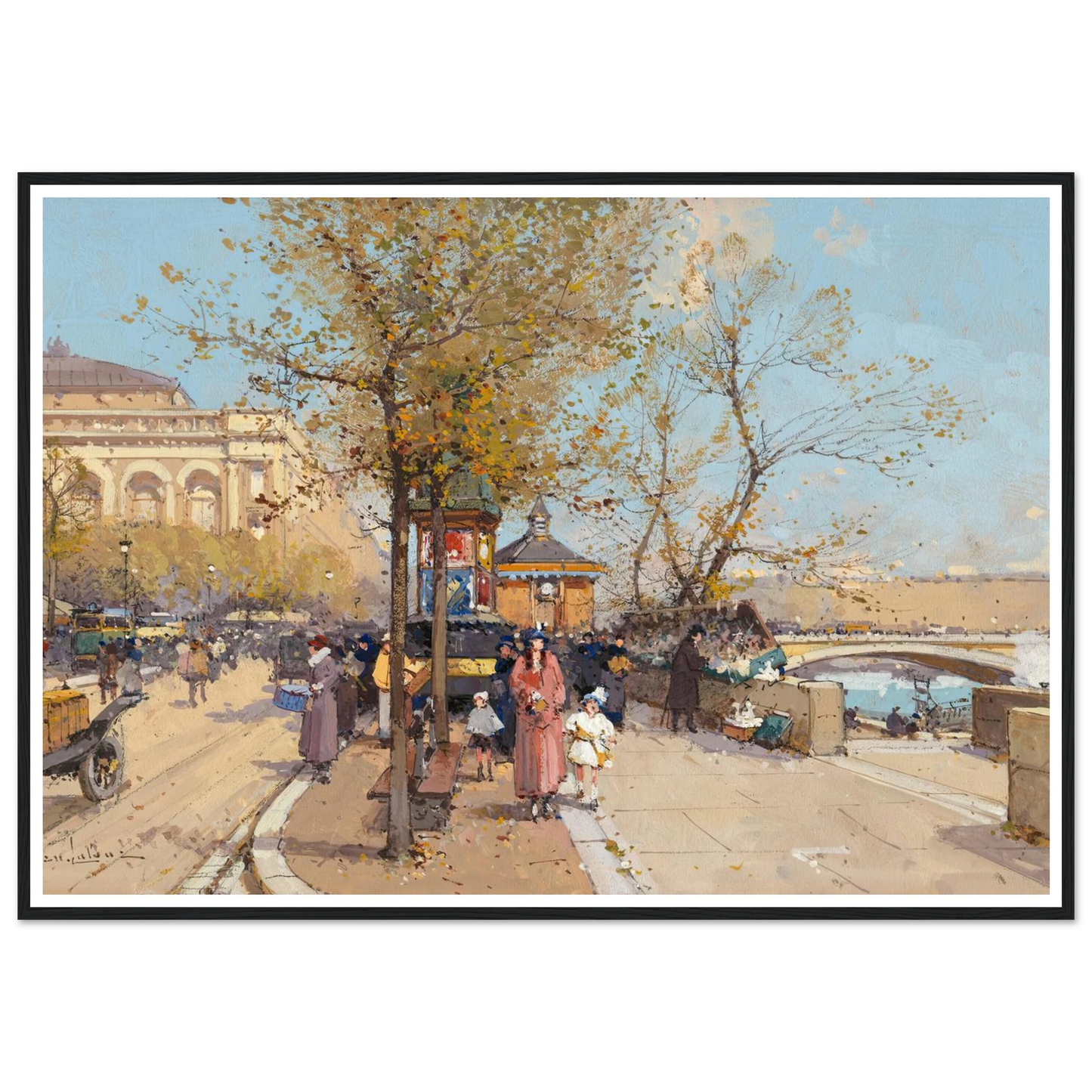 A stroll by the Seine Art Print | Eugene Galien Laloue-Quipham Collections