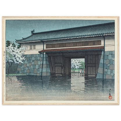 Sakuradamon no harusame (Spring rain at Sakurada Gate) (1952) Art Print | Kawase Hasui-Quipham Collections