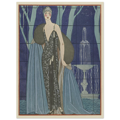 Alcyone ; Robe et manteau du soir, de Worth (1923) Art Print | George Barbier-Quipham Collections