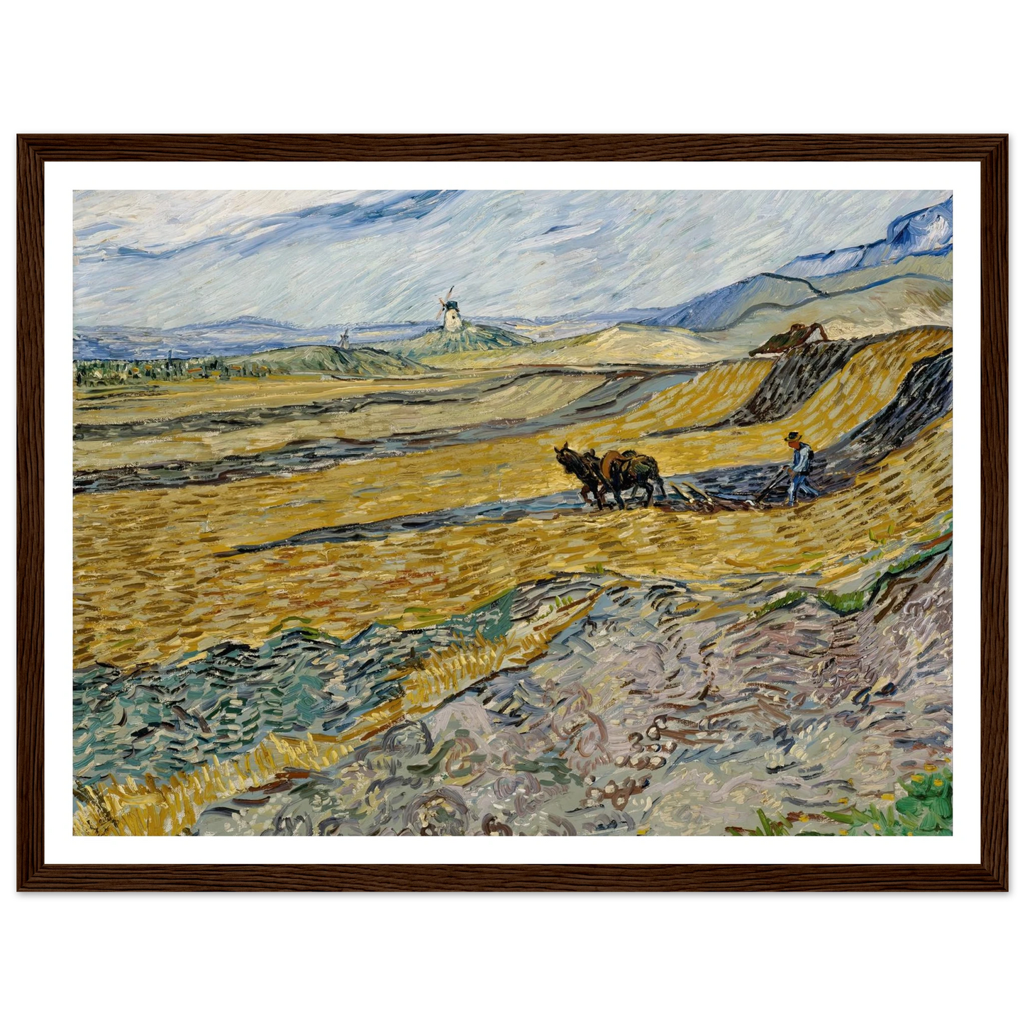 Enclosed Field with Ploughman (1889) Art Print | Vincent van Gogh-Quipham Collections