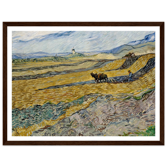 Enclosed Field with Ploughman (1889) Art Print | Vincent van Gogh-Quipham Collections