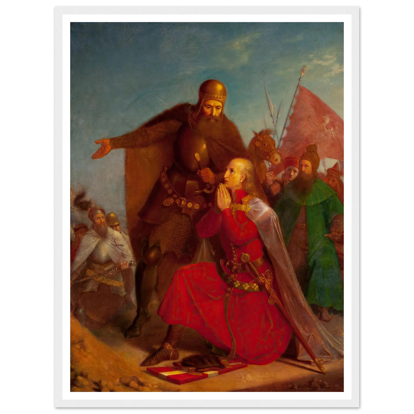 Władysław Jagiełło and Vytautas praying before the battle of Grunwald (1855) Art Print | Jan Matejko-Quipham Collections