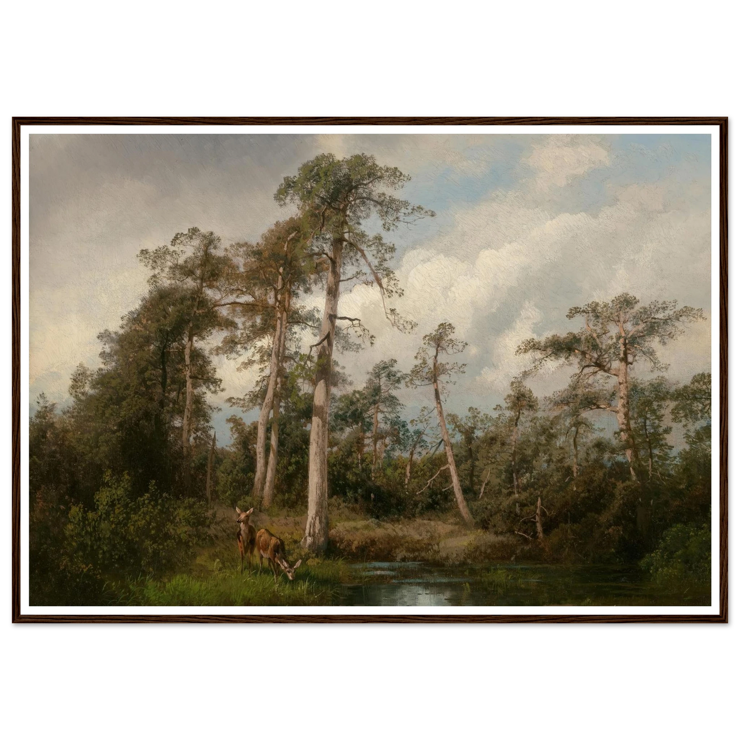 Deer in Gulph Hummock Art Print | Hermann Ottomar Herzog-Quipham Collections