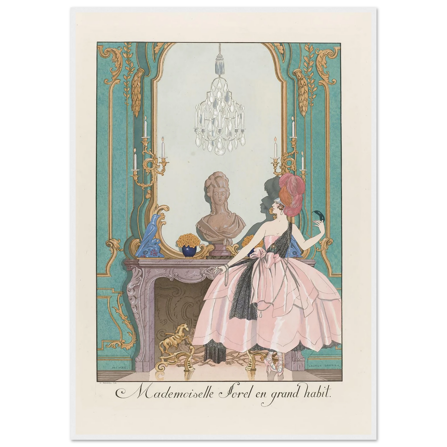 Mademoiselle Sorel en grand habit (1924) Art Print | George Barbier-Quipham Collections