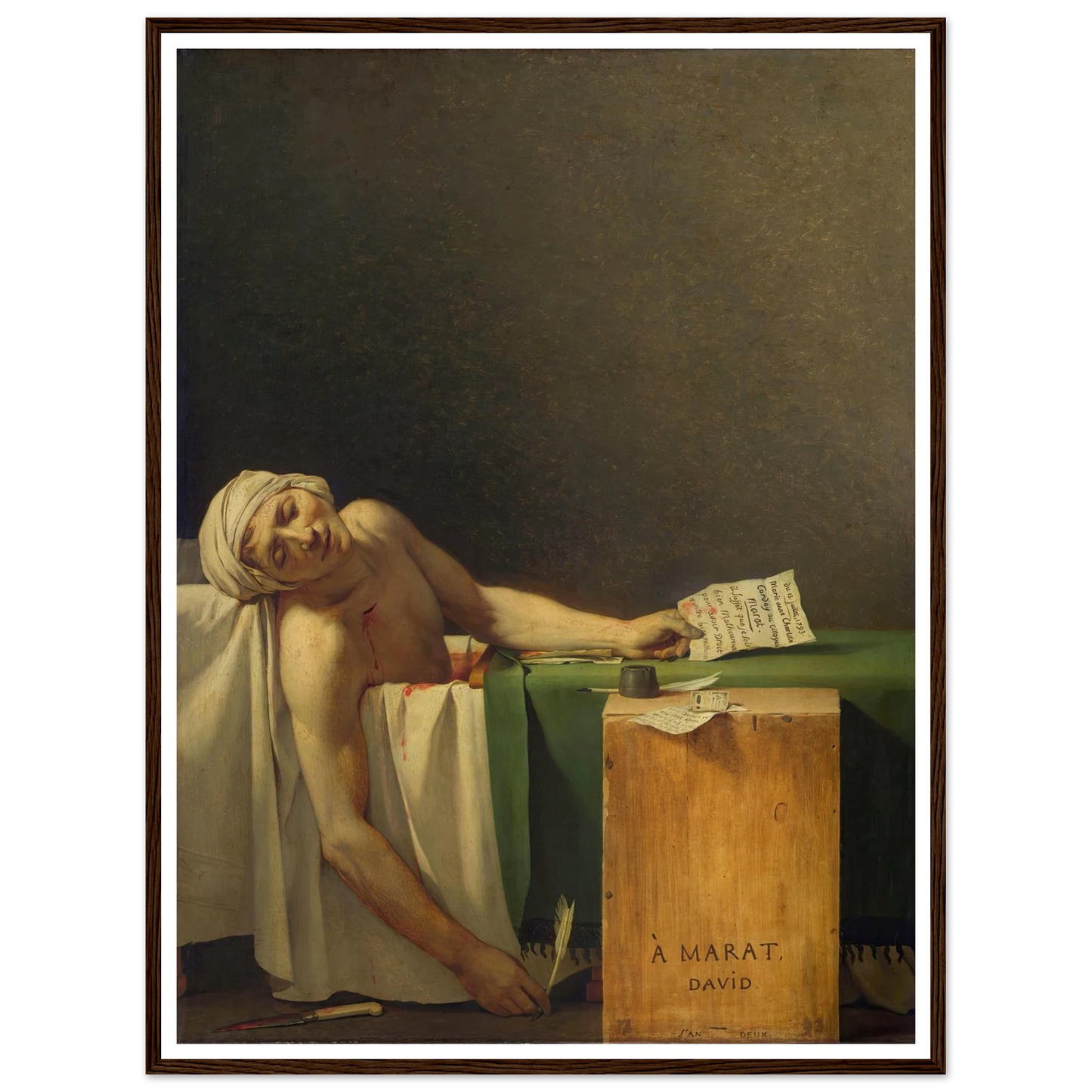 Marat Assassinated (1793) Art Print | Jacques Louis David-Quipham Collections