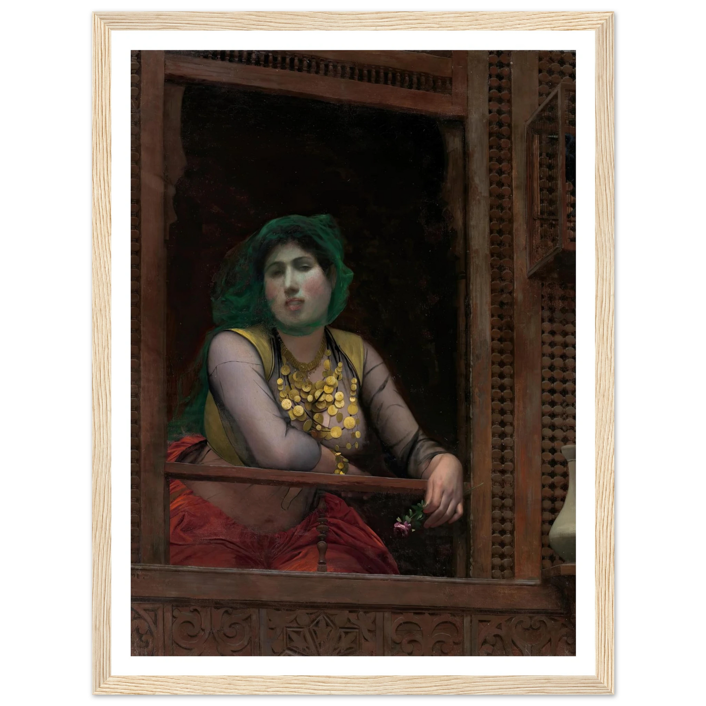 Woman at a Balcony (1887–88) Art Print | Jean Leon Gerome-Quipham Collections