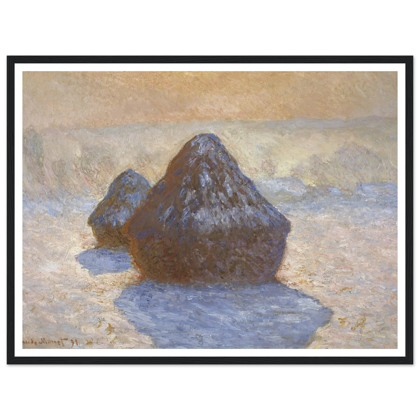 Haystacks- Snow Effect (1891) Art Print | Claude Monet-Quipham Collections