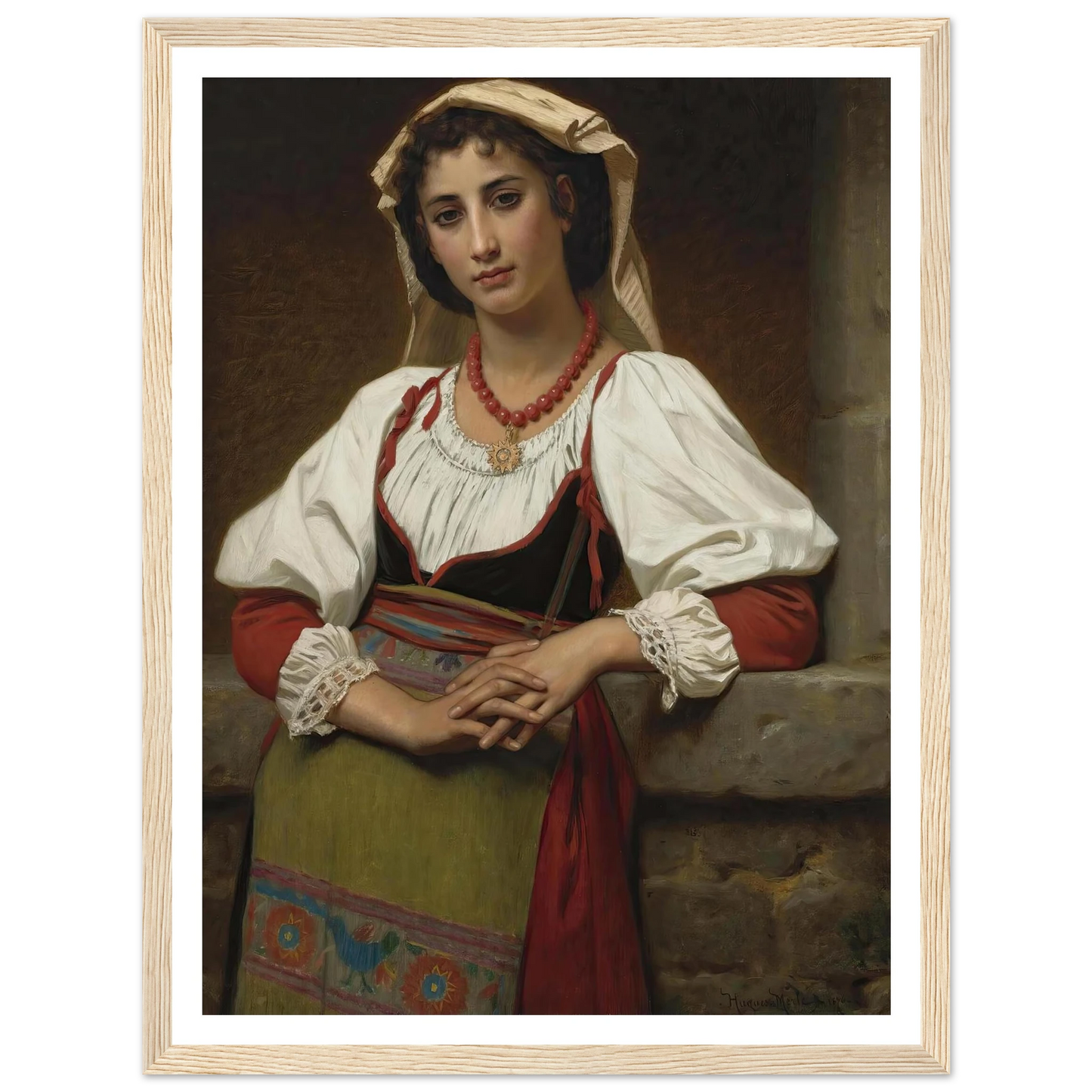 The Neapolitan Girl (1876) Art Print | Hugues Merle-Quipham Collections