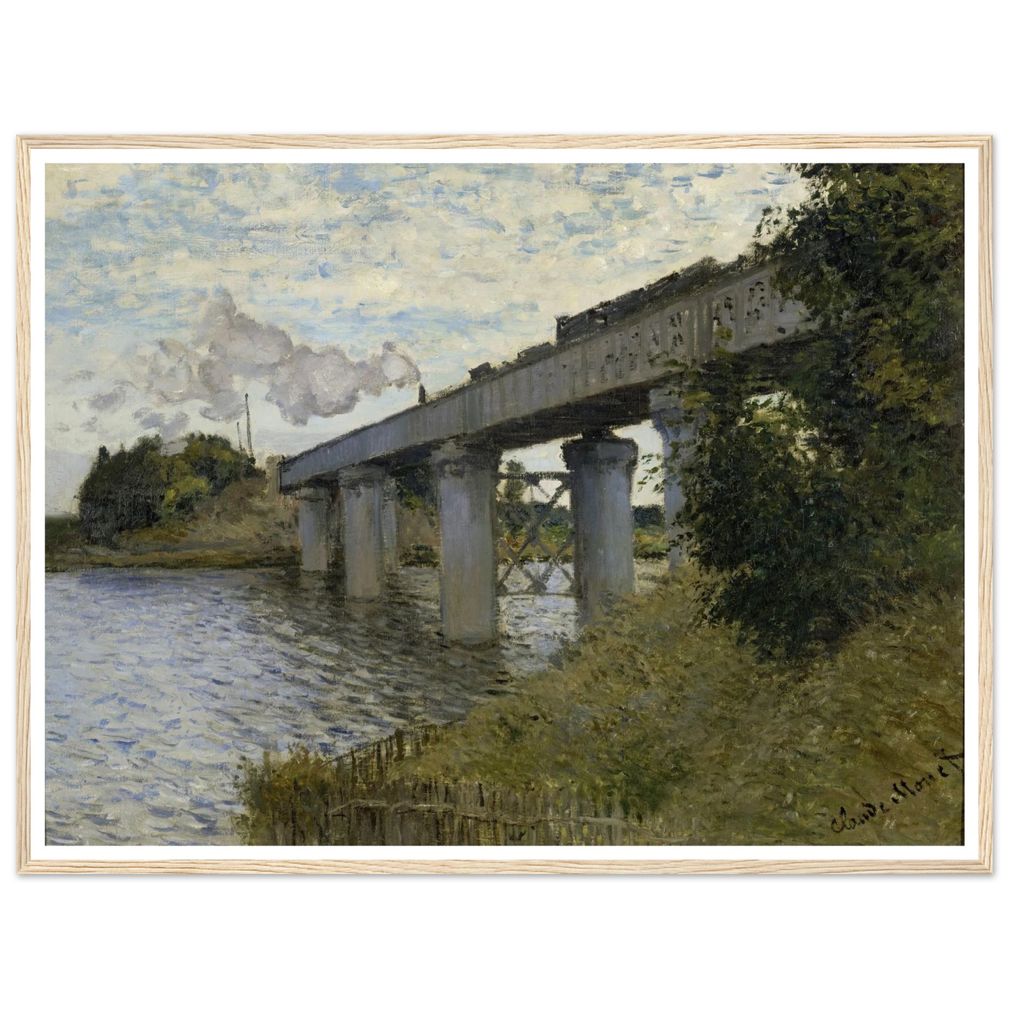 The Railroad bridge in Argenteuil (1873 - 1874) Art Print | Claude Monet-Quipham Collections