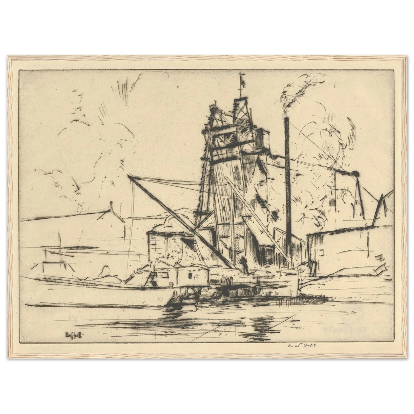 Bridgeport Docks (probably 1918) Art Print | Ernest Haskell-Quipham Collections