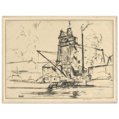 Bridgeport Docks (probably 1918) Art Print | Ernest Haskell-Quipham Collections