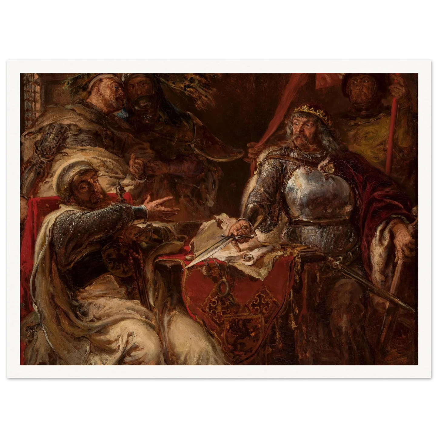 King Władysław Łokietek breaks negotiations with the Teutonic Knights (1879) Art Print | Jan Matejko-Quipham Collections