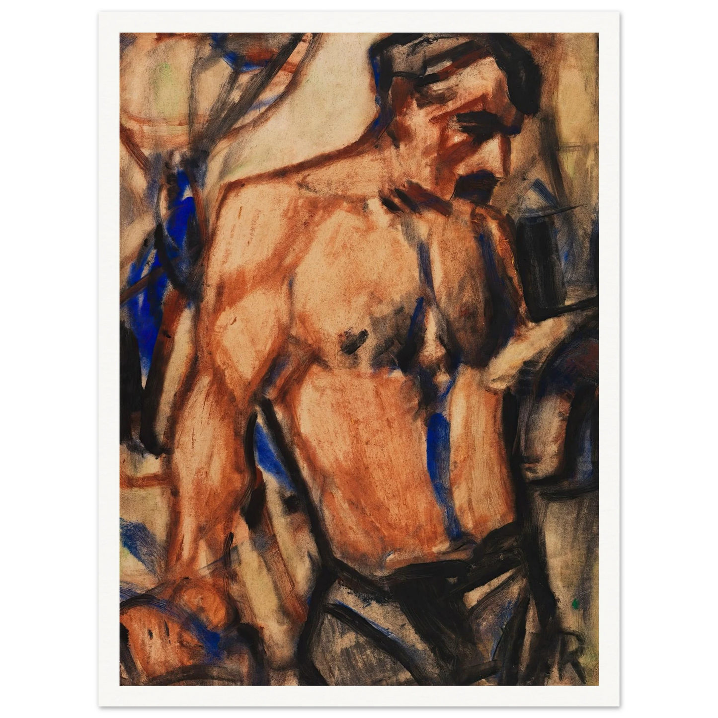 Arbeiter mit nacktem Oberkörper (1920-30) Art Print | Christian Rohlfs-Quipham Collections