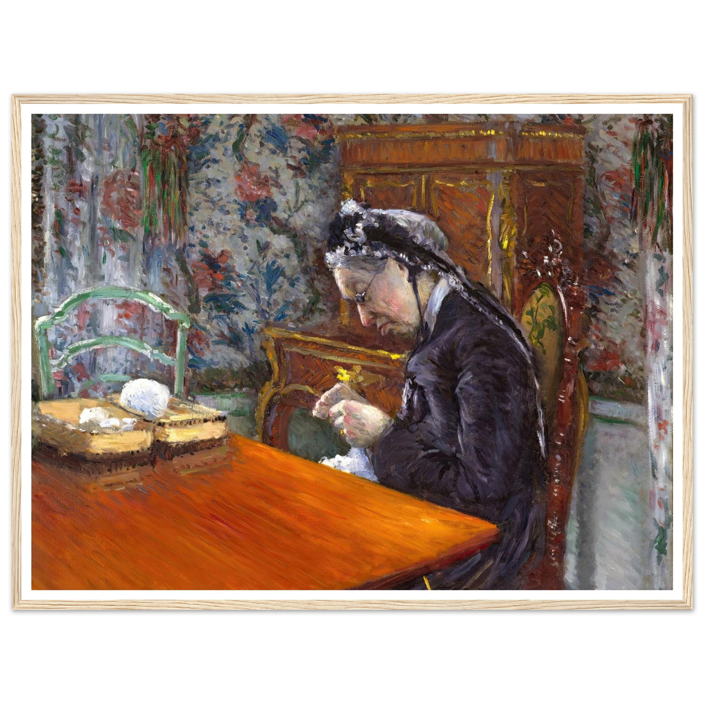 Mademoiselle Boissière Knitting (1877) Art Print | Gustave Caillebotte-Quipham Collections