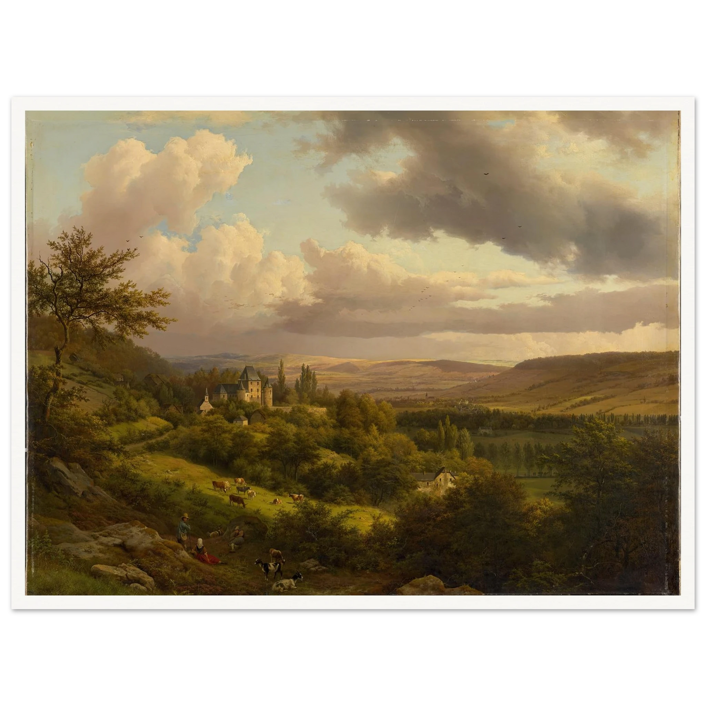 Luxemburgische Landschaft mit Blick auf Schloss Berg (1846) Art Print | Barend Cornelis Koekkoek-Quipham Collections
