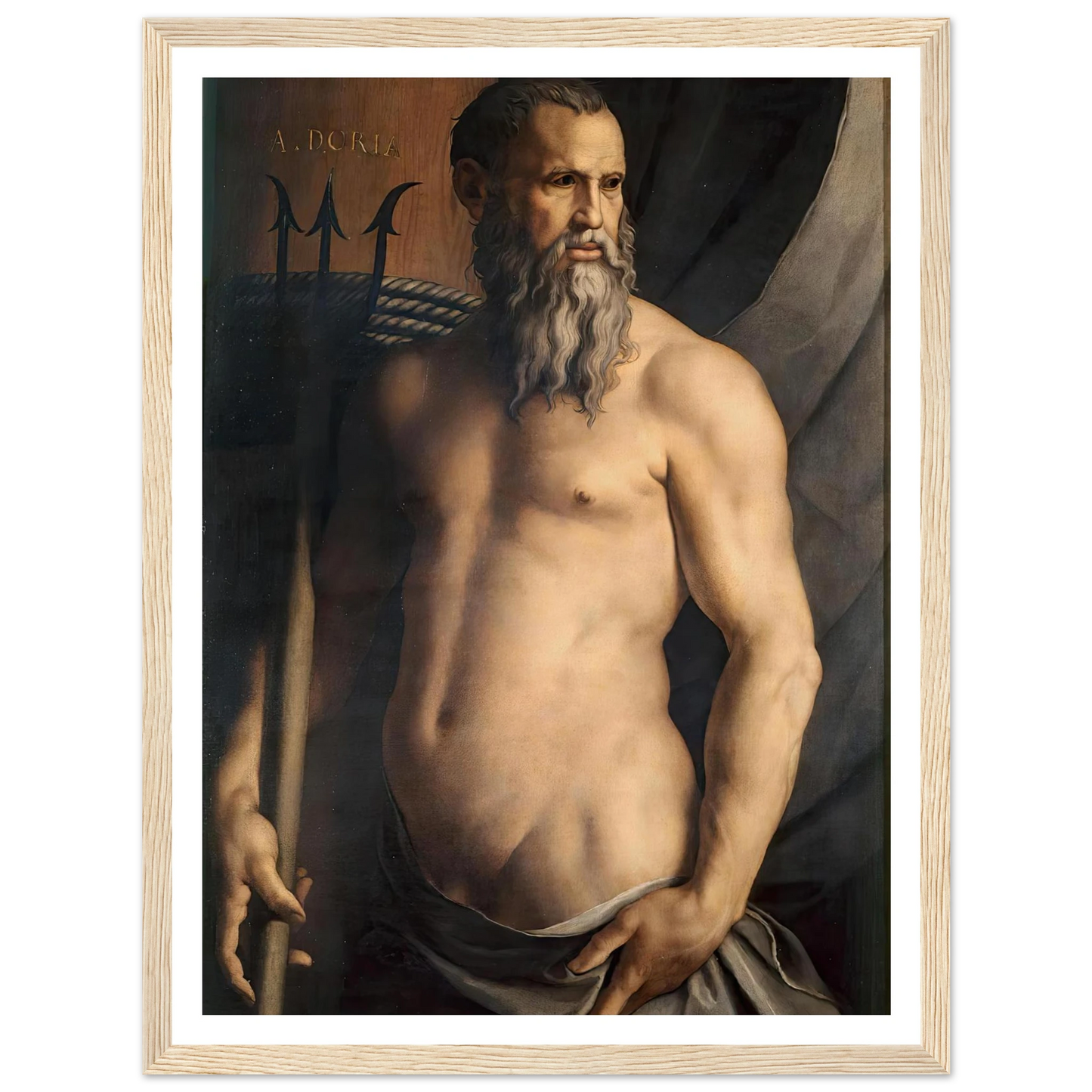 Portrait Of Andrea Doria As Neptune (1550–1555) Art Print | Agnolo Bronzino-Quipham Collections