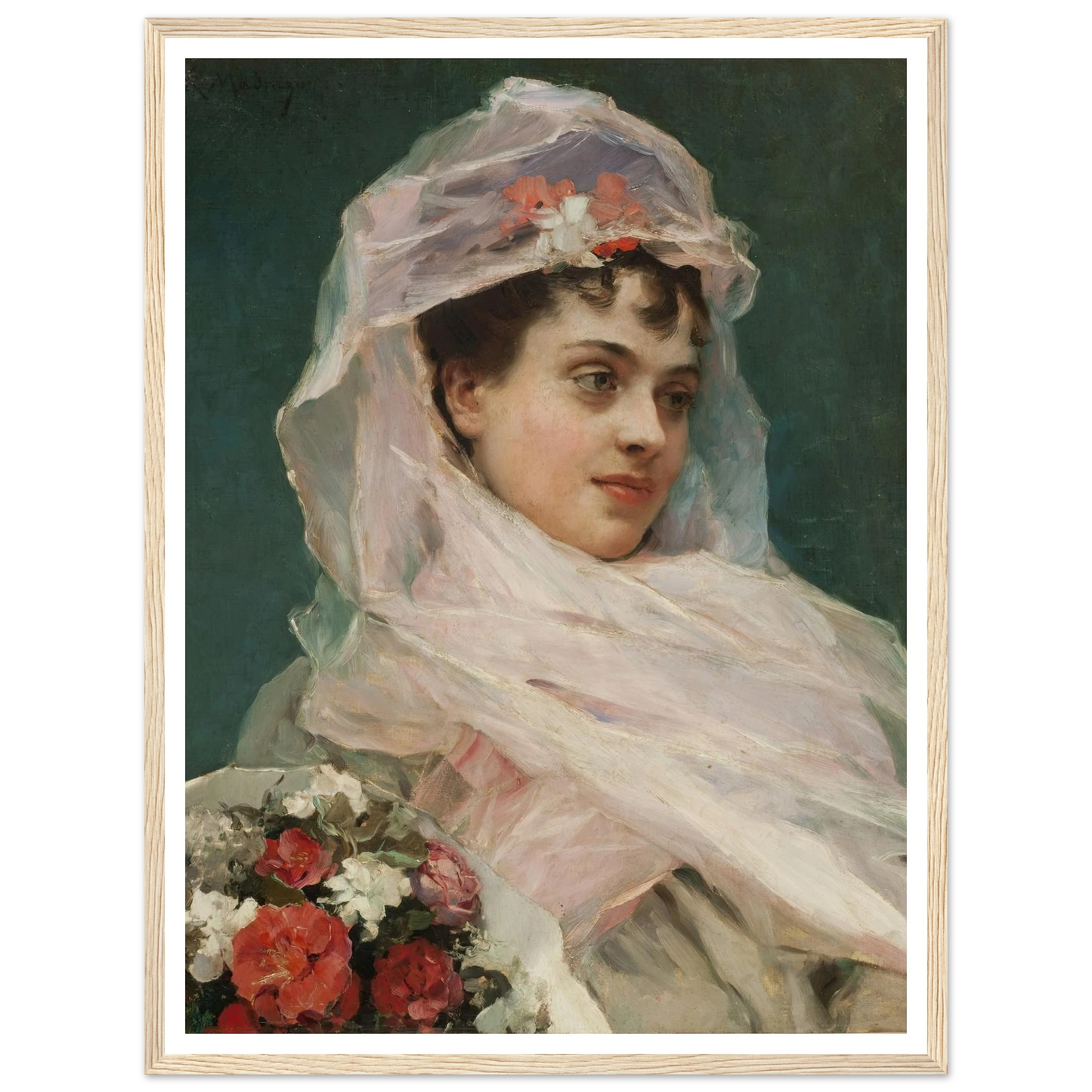 Aline Masson con tocado de gasa. (1880) Art Print | Raimundo de Madrazo y Garreta-Quipham Collections
