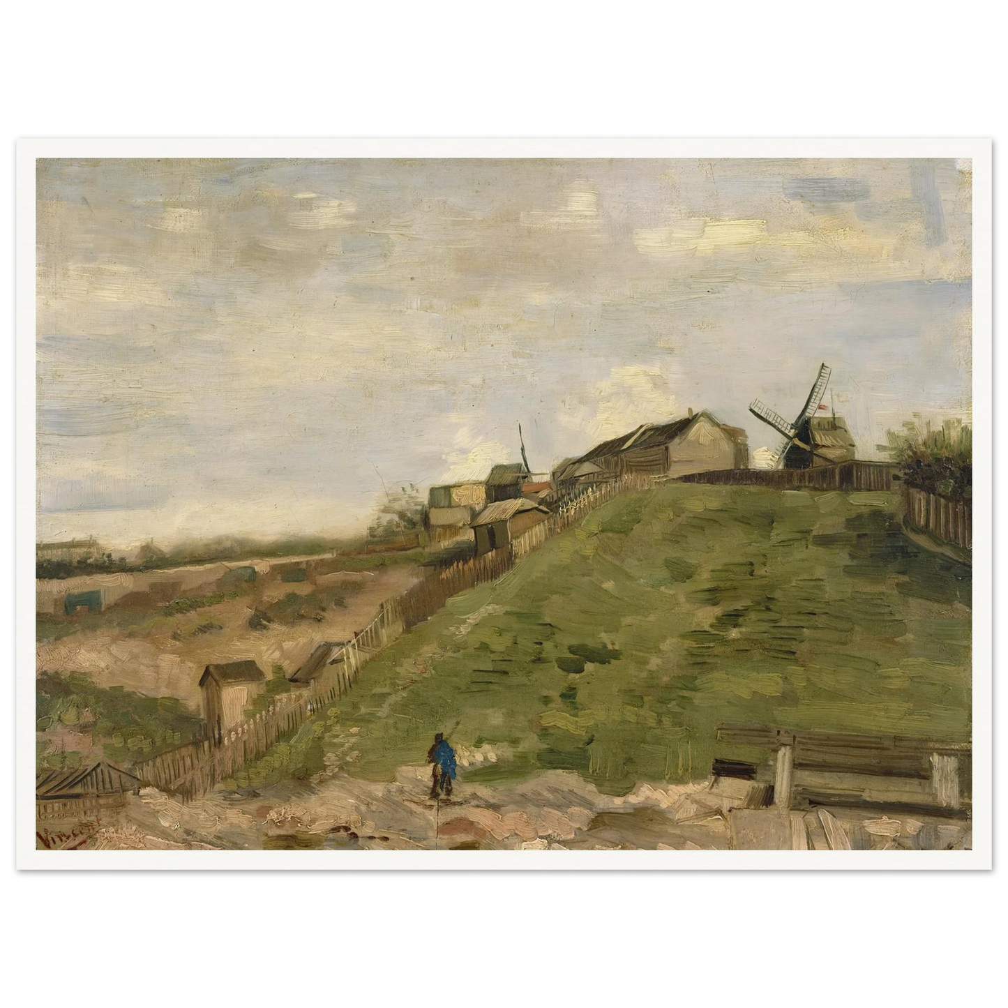 The hill of Montmartre with stone quarry (1886) Art Print | Vincent van Gogh-Quipham Collections