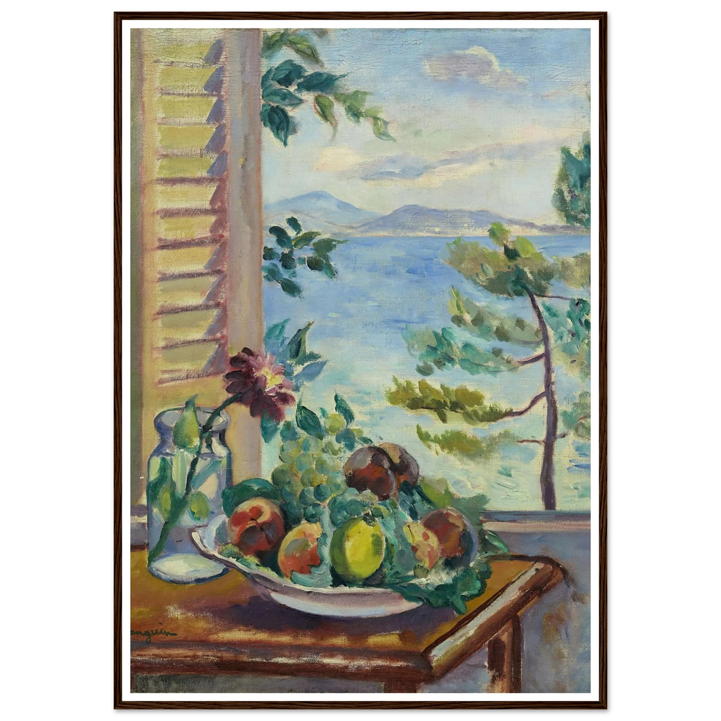 Pêches et raisins à la fenêtre (1920) Art Print | Henri Manguin-Quipham Collections