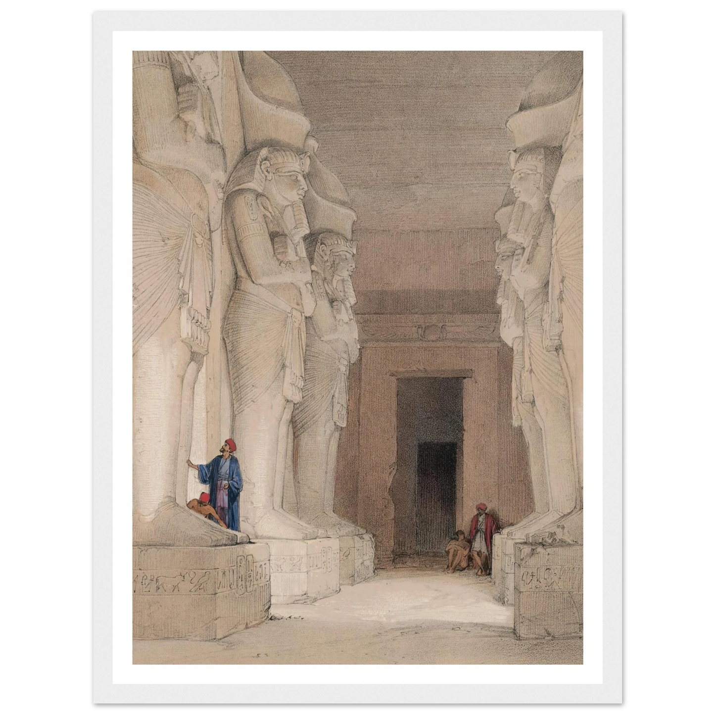 Excavated Temple of Gyrshe [Gerf Hussein], Nubia. (1846-1849) Art Print | David Roberts-Quipham Collections