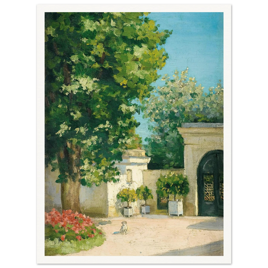 Yerres. De L’Exèdre, Le Porche De La Demeure Familiale (circa 1875) Art Print | Gustave Caillebotte-Quipham Collections
