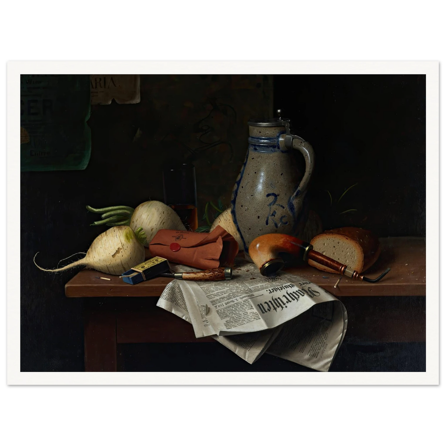 Munich Still Life (1882) Art Print | William Michael Harnett-Quipham Collections