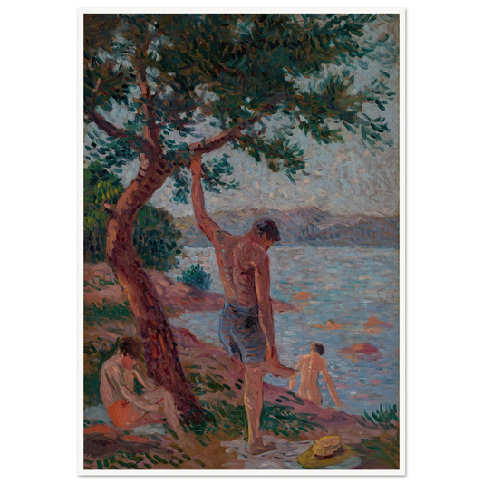 Saint-Tropez, baigneurs sous la pinède (1901) Art Print | Maximilien Luce-Quipham Collections