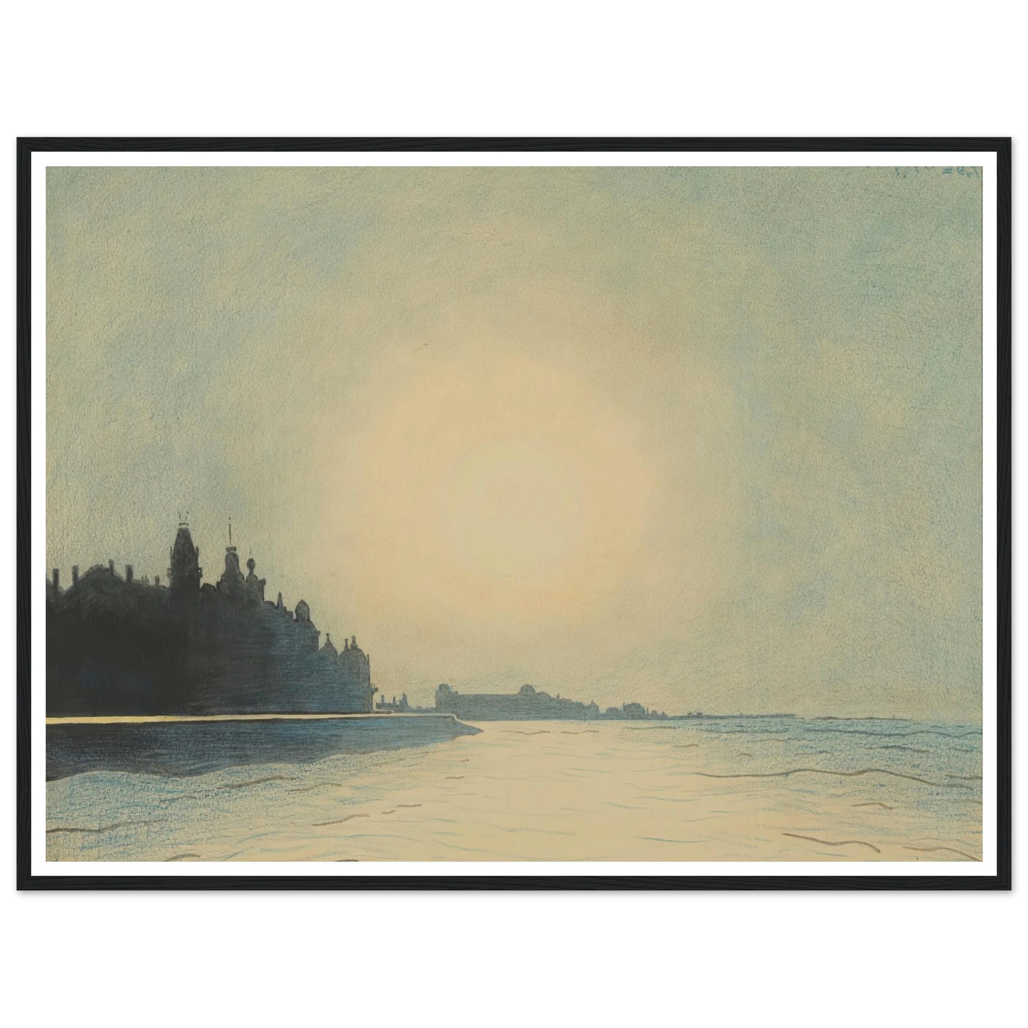De zeedijk te Oostende van op het staketsel gezien (1910) Art Print | Leon Spilliaert-Quipham Collections