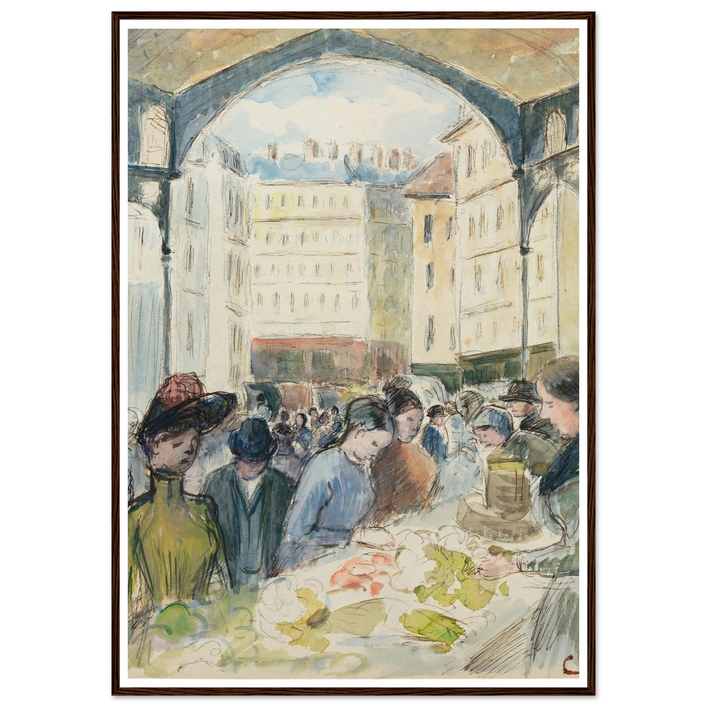 Les Halles centrales; le marché aux légumes Art Print | Camille Pissarro-Quipham Collections