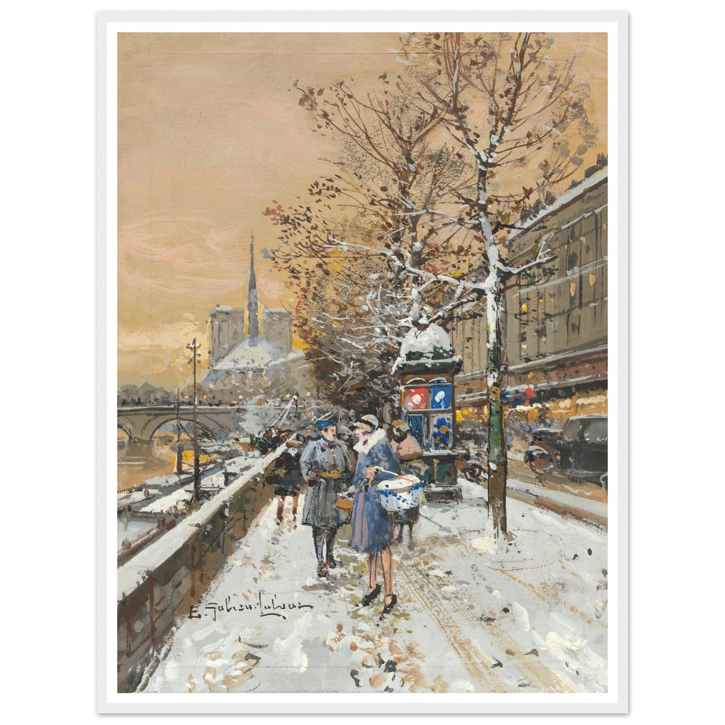 An assignation along the Seine Art Print | Eugene Galien Laloue-Quipham Collections