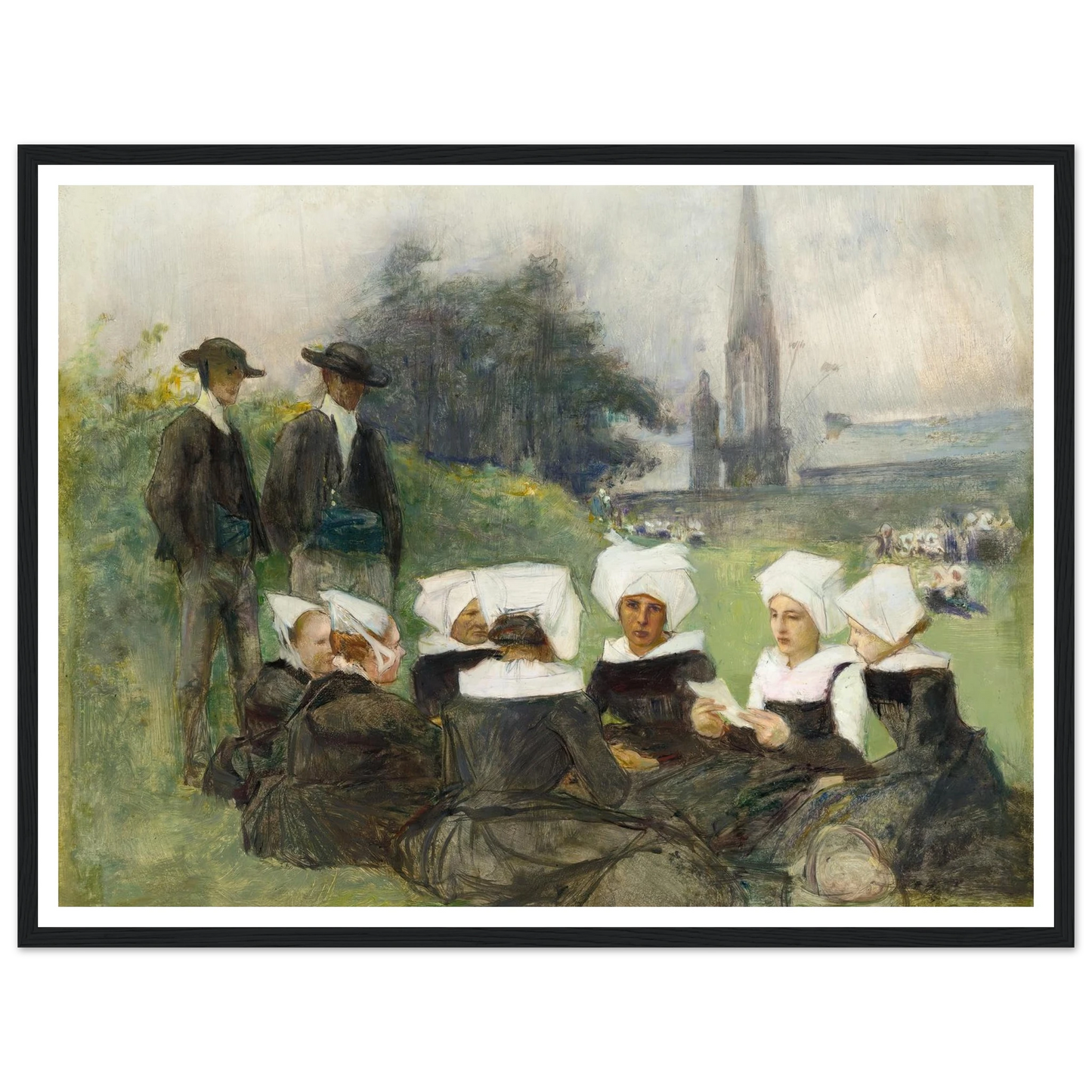 Study for Breton Women at a Pardon (c. 1887) Art Print | Pascal Adolphe Jean Dagnan Bouveret-Quipham Collections