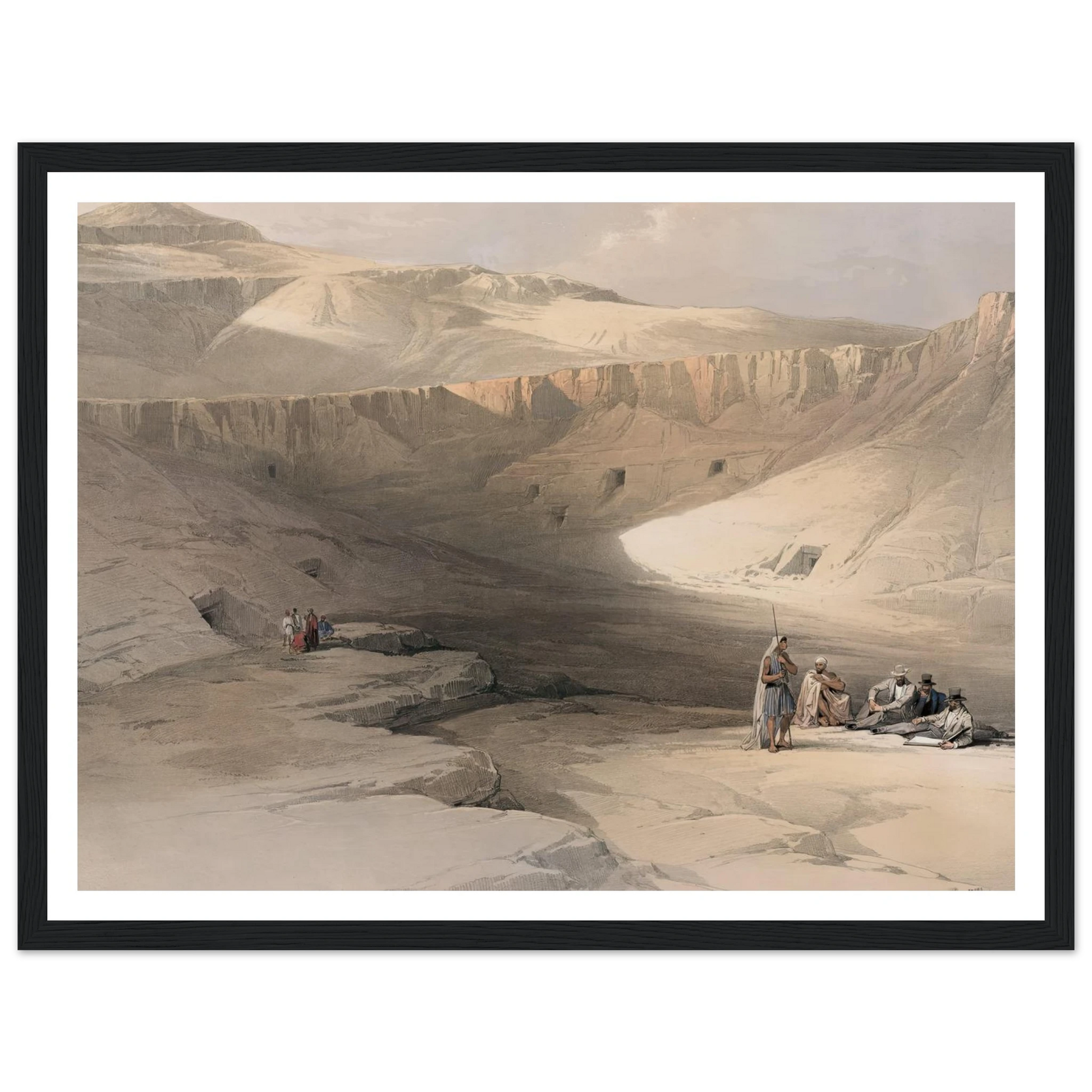 Entrance to the tombs of the kings of Thebes. Bab-el-Malouk [Bîbân al-Mulûk]. (1846-1849) Art Print | David Roberts-Quipham Collections