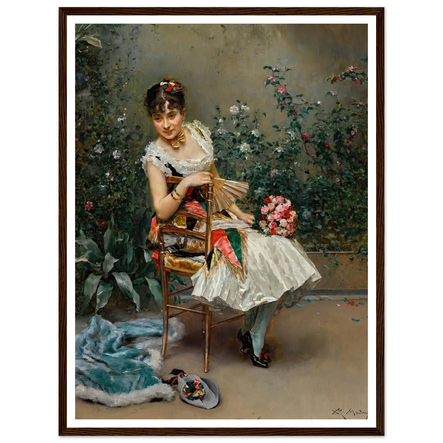Aline with flowers Art Print | Raimundo de Madrazo y Garreta-Quipham Collections